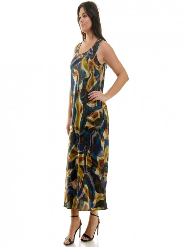 Swirl Sleeveless Midi Dress