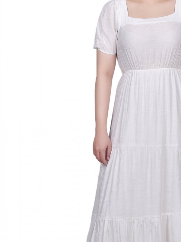 Short Sleeve Tiered Midi Dress