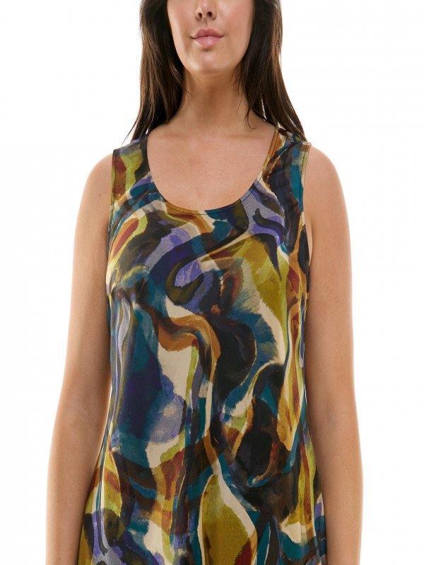 Swirl Sleeveless Midi Dress